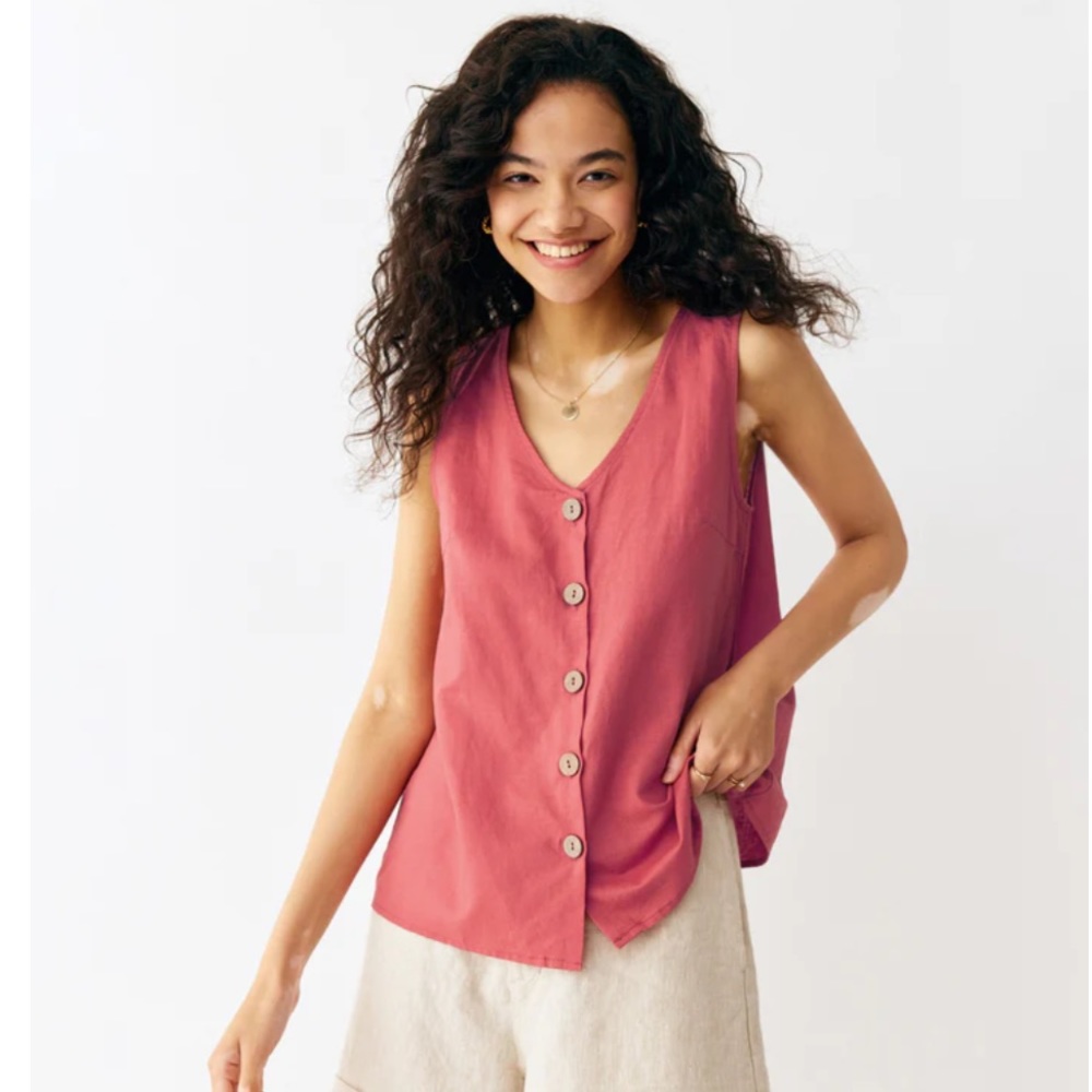 Linen/Cotton Sleeveless Top